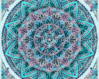 Hearty Mandala Square Original Art Print