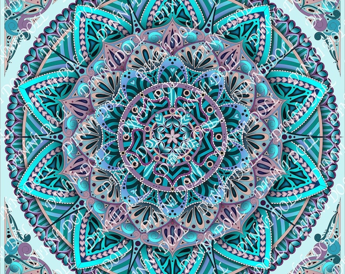 Hearty Mandala Square Original Art Print