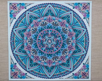Hearty Mandala, Colour Tea Towel