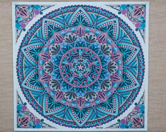 Hearty Mandala, Colour Tea Towel