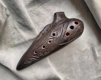 De okarina / Keramische kleimuziekinstrumenten / Ocarina / Natuurlijke kleuren / Handgeschilderd / Scheepsfluit