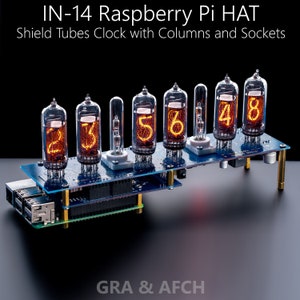 Nixie Tube Clock IN-14 Raspberry Pi Hat and Shield for Boyfriend, Husband, Vintage, Glowing Clock, Gift, Steampunk