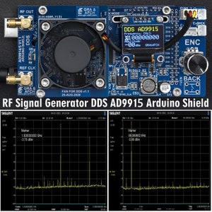 DDS AD9915 Arduino Shield RF Signal Generator [1GHz @3GHz Core Clock, Low Spurs, Low Harmonics]