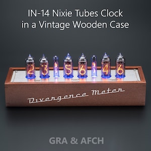 Nixie Tube Clock IN-14 Vintage Wooden Case (Temp sensor GPS) [RG8, USB, Musical] Boyfriend, Husband, Vintage, Glowing Clock, Gift, Steampunk