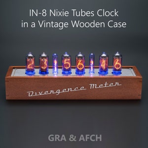 Nixie Tube Clock IN-8 in a Vintage Wooden Case [with Sockets] for Boyfriend, Husband, Vintage, Glowing Clock, Gift, Steampunk