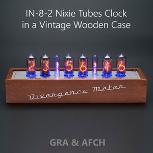Nixie Tube Clock IN-8-2 Wooden Case [RGB USB Musical Temp. sensor] Husband, Vintage, Glowing Clock, Gift, Steampunk Free Shipping 1-3 Days