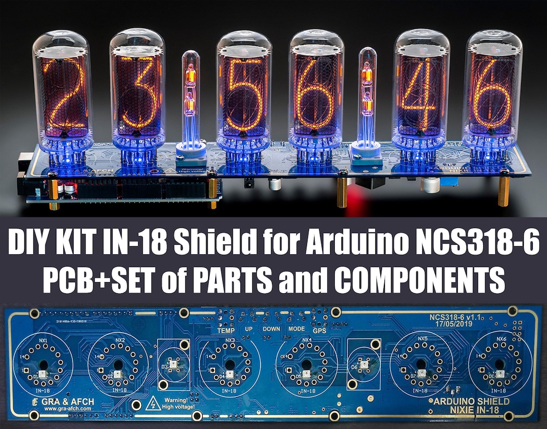 DIY KIT Nixie Tube Clock IN-18 Shield for Arduino [sockets, Columns ...