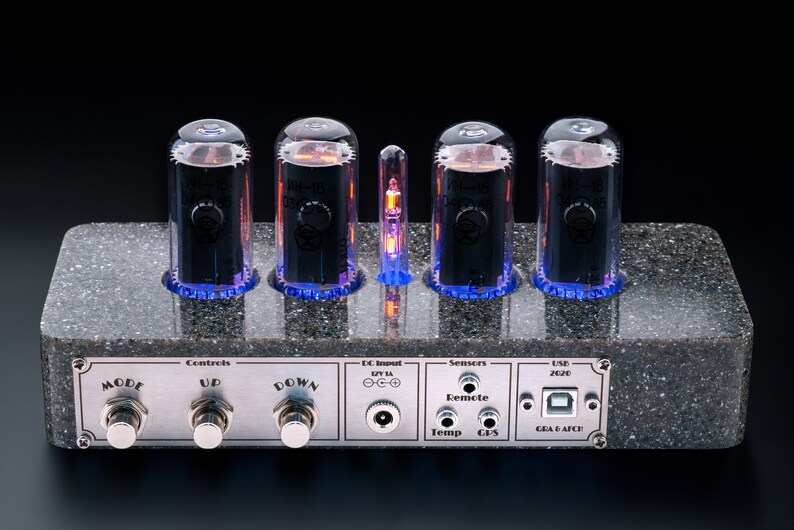 Nixie Tube Clock IN18 Synthetic Granite Case Divergence Meter Etsy