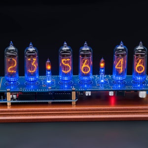 Nixie Tube Clock IN-14 Arduino Shield Wooden Stand Columns GPS Temp ...