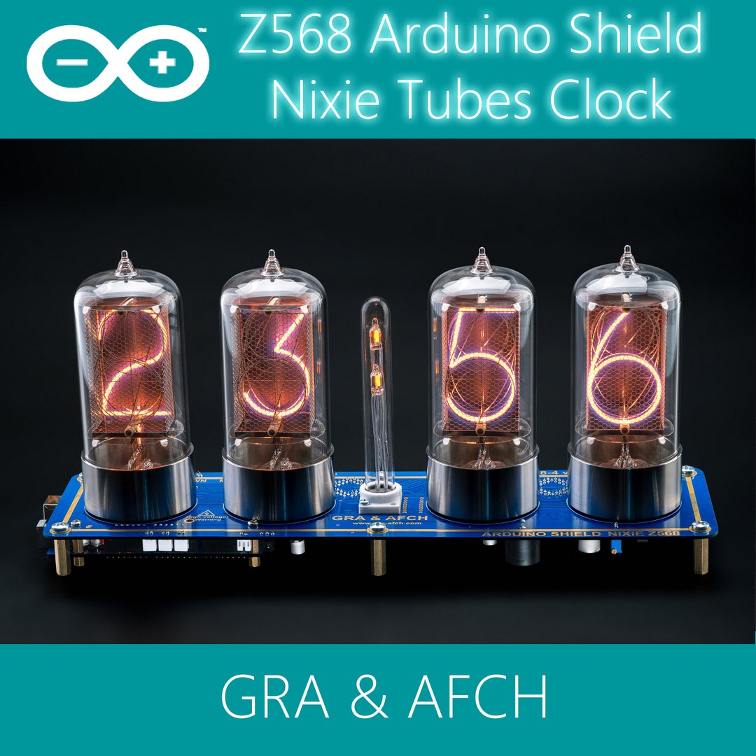 Nixie Tubes Clock Z568 Arduino Shield 4 TUBES 12/24 Format [tubes