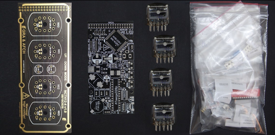 IN-12 Nixie Tube Clock On Acrylic Stand With Sockets | 12/24 Hour Display | USA Made