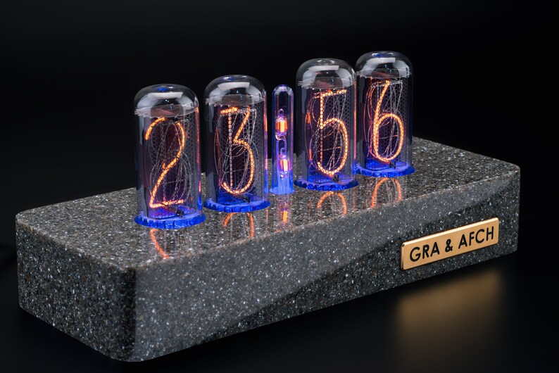 Nixie Tube Clock IN18 Synthetic Granite Case Divergence Meter Etsy
