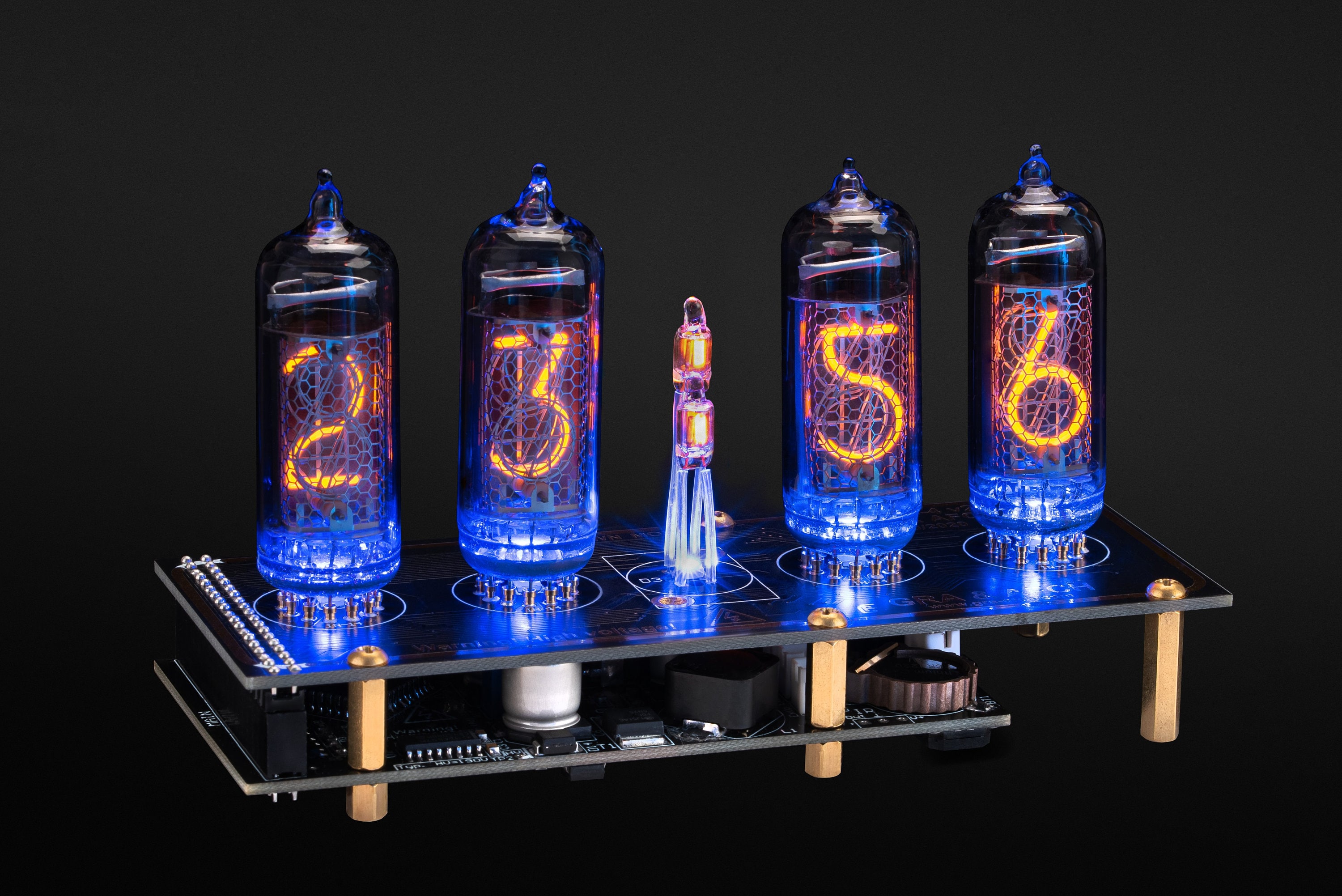 NOS IN-14 Tubes!!! Fully Assembled Steampunk Nixie Clock 