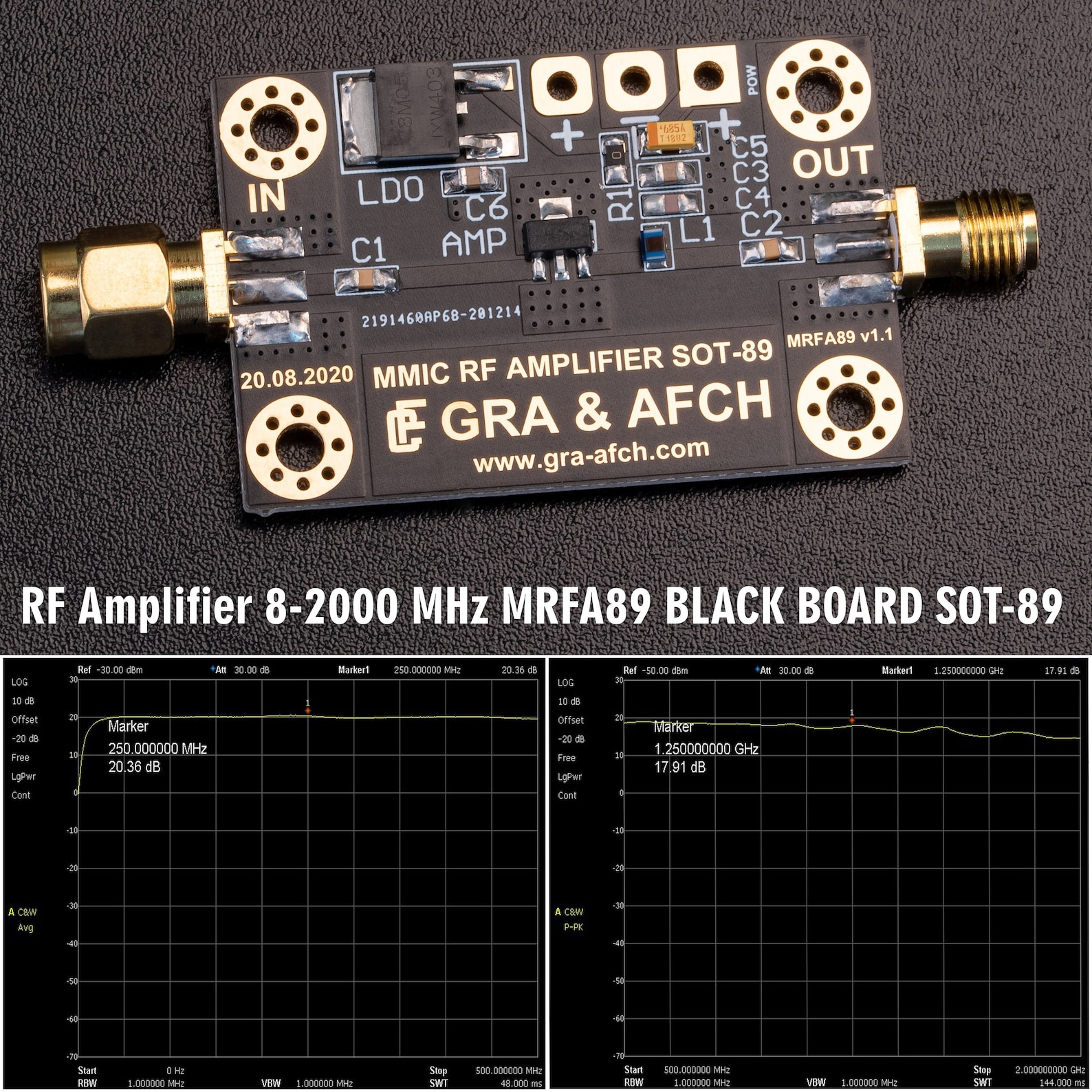 RF Amplifier 82000 Mhz Gain 20 Db P 20 Dbm MMIC MRFA89 Etsy Canada