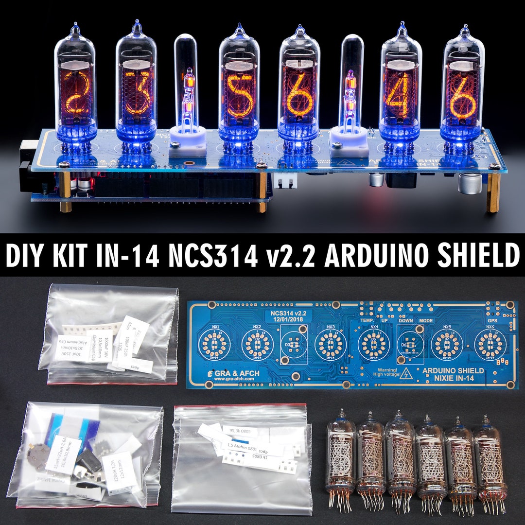 DIY KIT for IN-14 Arduino Shield NCS314 Nixie Tubes Clock [with Options ...