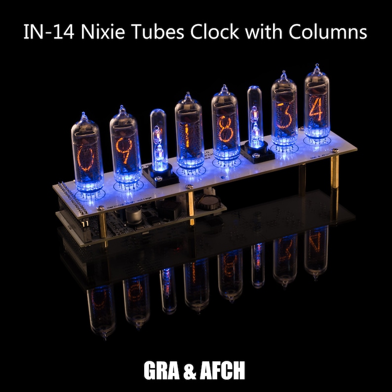 Nixie Tubes Clock IN14 Format 12/24H RGB USB Musical Etsy