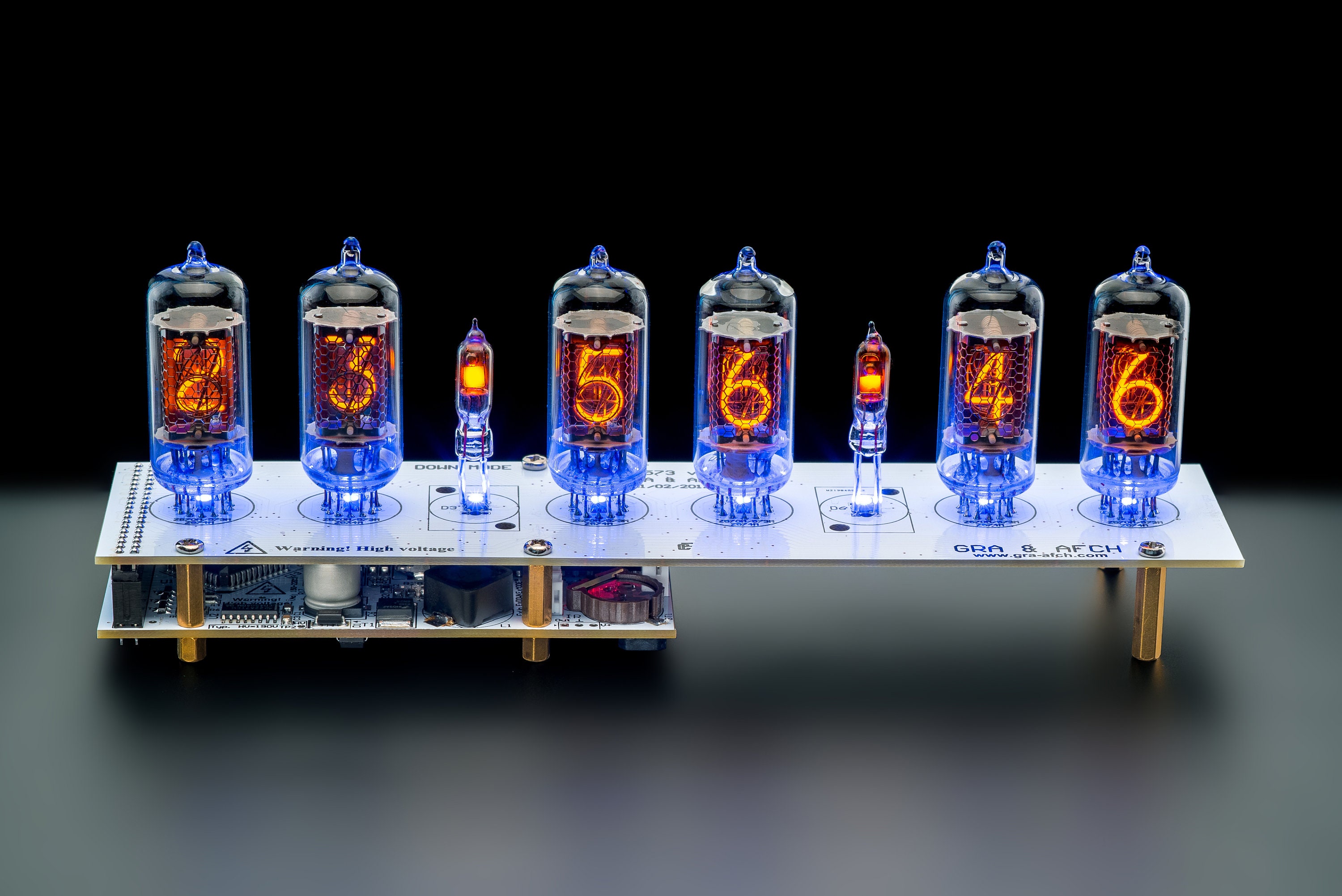 Nixie Tubes Clock Z573 White [RGB, USB, Musical, Slot Machine