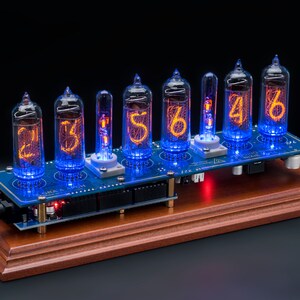 Nixie Tube Clock IN-14 Arduino Shield Wooden Stand Columns GPS Temp ...