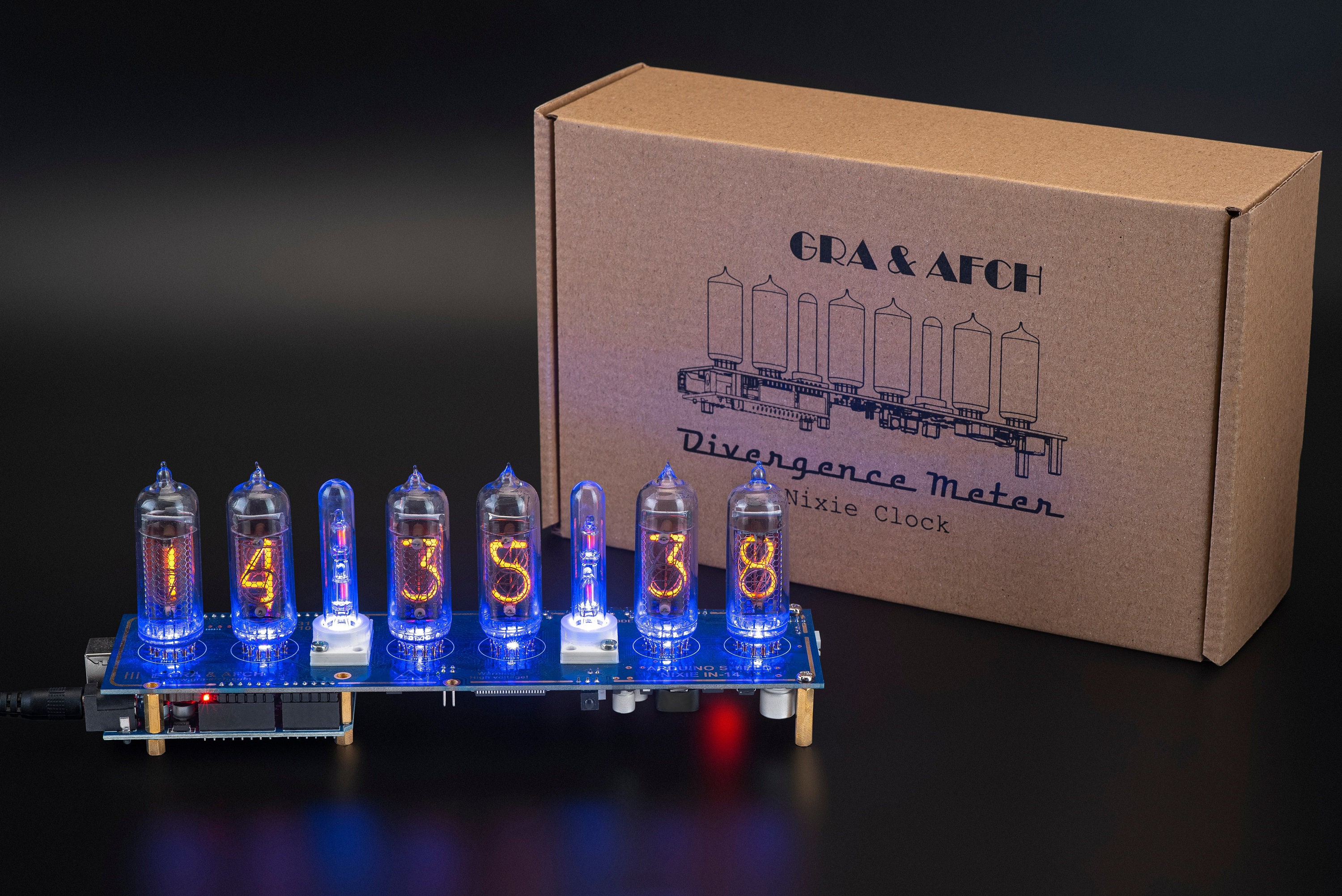 Nixie Tube Clock IN-14 Arduino Shield Wooden Stand Columns GPS Temp ...