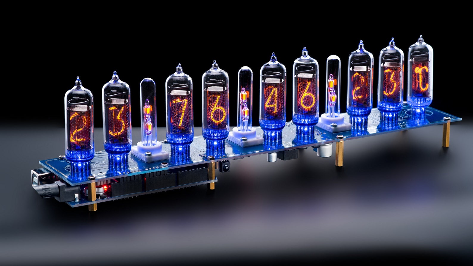 Nixie Tube Clock IN-14+IN-19A Arduino Shield 9 Tubes GPS Temp. Sensor ...