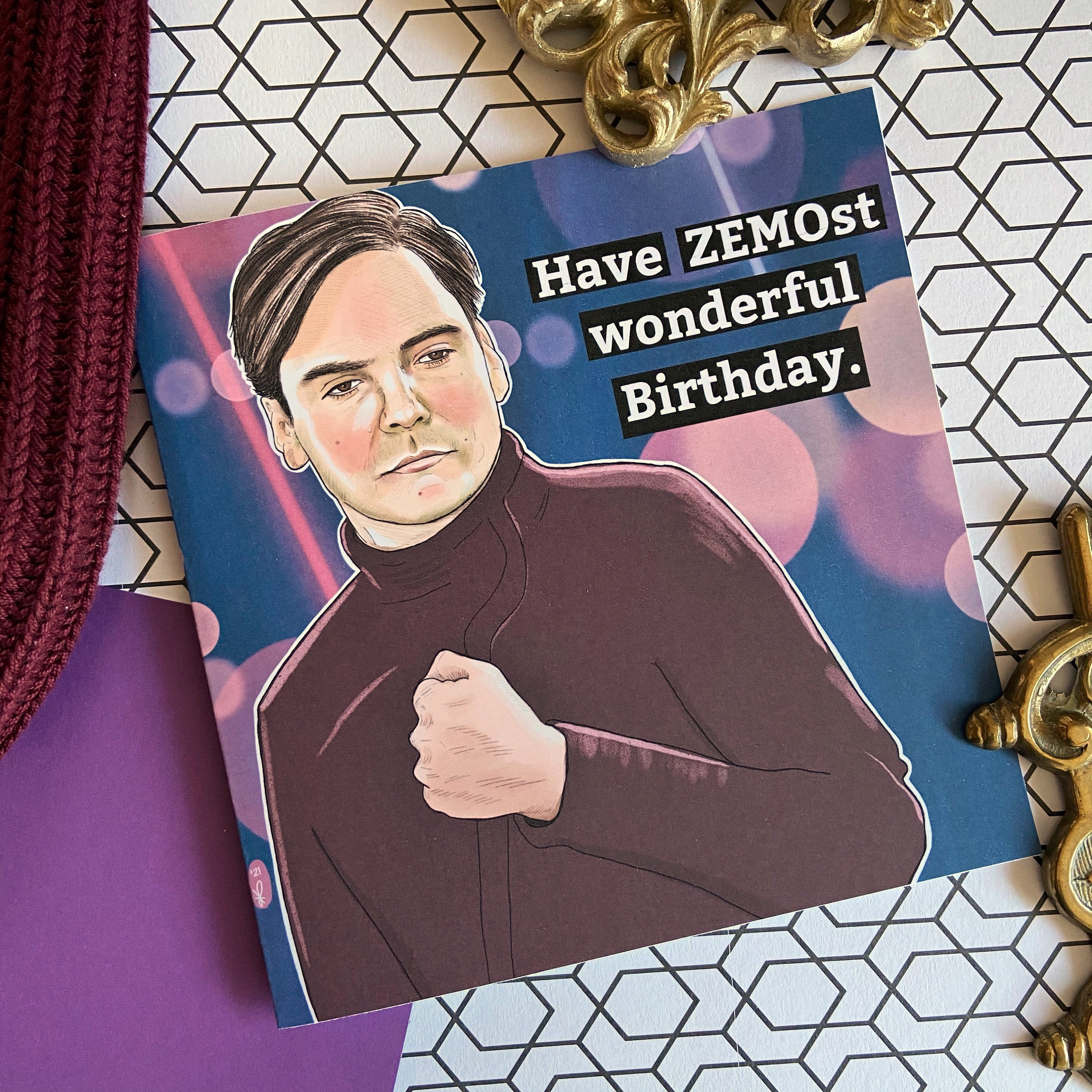 Zemo Fan Art Illustrated Handmade Greeting Card (3 styles - please se…