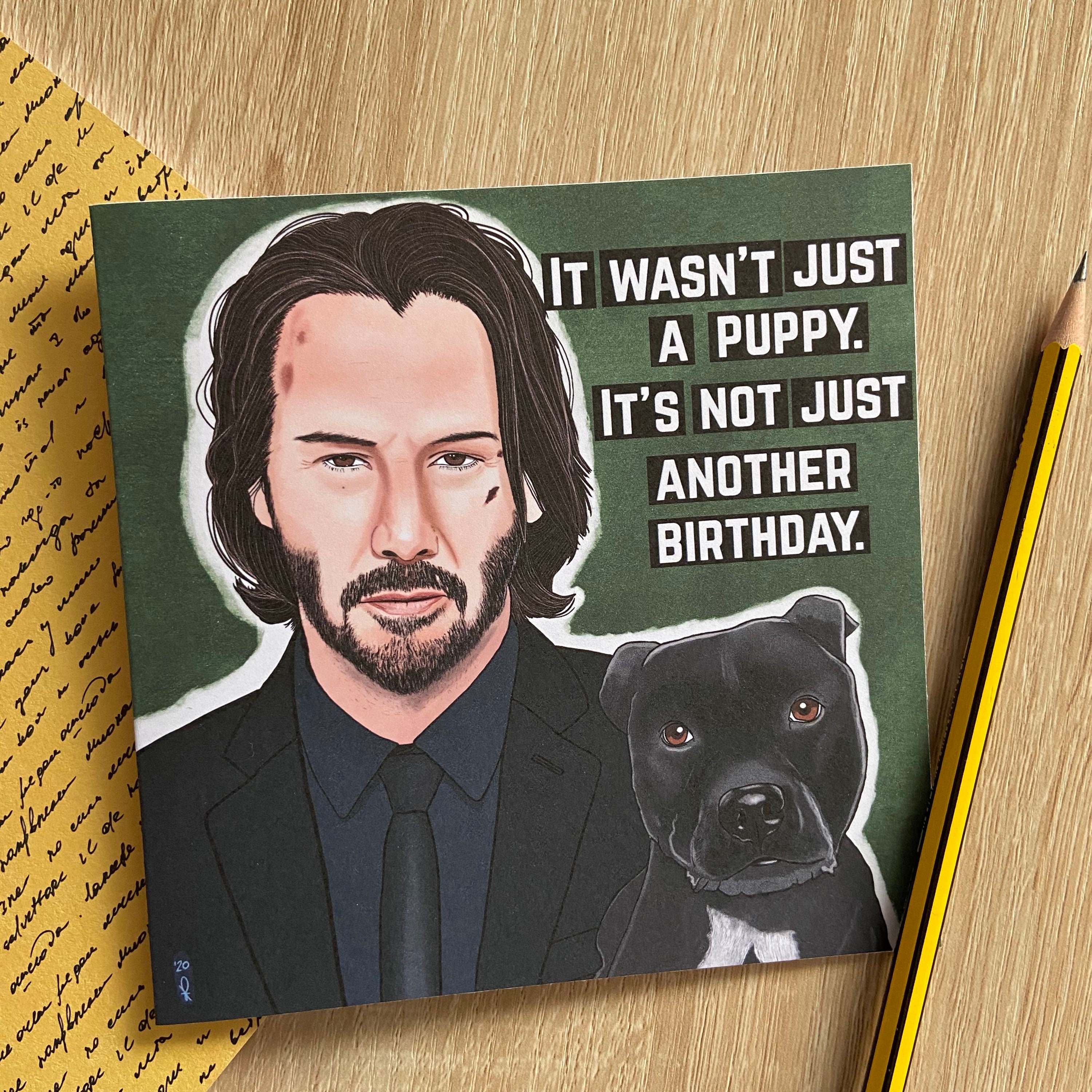 John Wick Fan Art Illustrated Handmade Card several styles Etsy