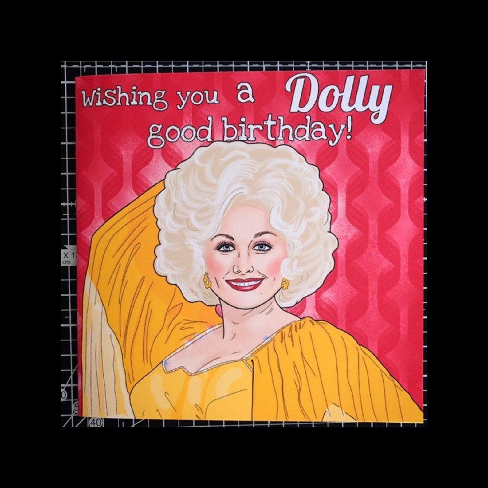 Birthday Card Dolly Parton 5.5 x 5.5 Blank inside Etsy