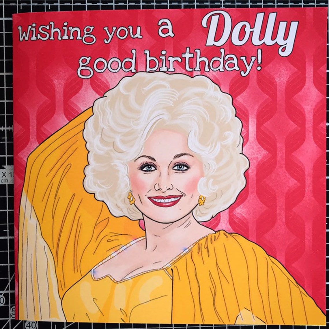 Birthday Card Dolly Parton 5.5 x 5.5 Blank inside Etsy