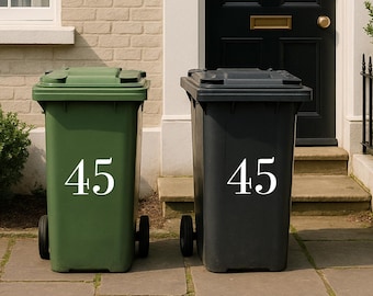 Custom Wheelie Bin Number Stickers | Waterproof Vinyl Decals