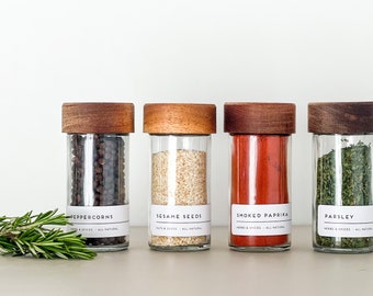 Modern Spice Jar Labels - Pantry Labels -  Home Organisation -  Printed Waterproof Matt Vinyl - With your Custom List