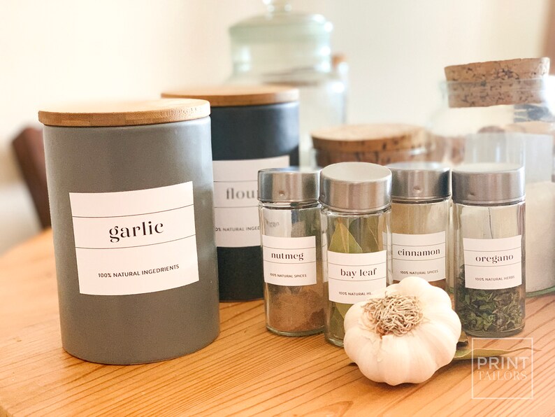 Pantry Labels Basic Gluten Free Herbs & Spices Teas Printed Etsy