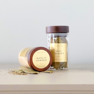 Gold Metallic Herbs and Spice Labels - Custom List - Waterproof labels - Water and Oil Resistant custom sizes