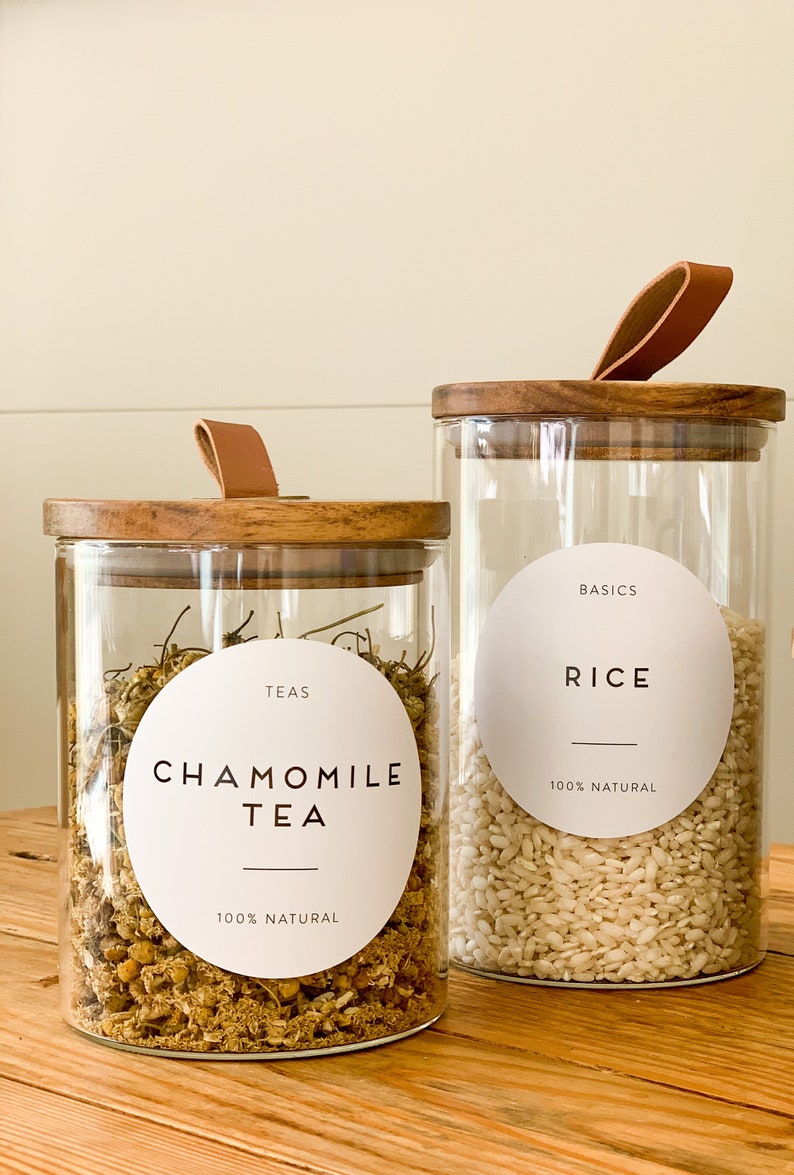 Round Pantry Labels Basic Gluten Free Herbs Spices Teas Etsy Canada
