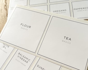 Pantry Collection Personalised Water Resistant Organisation Labels For Kitchen Storage Jars, Bottles or Containers