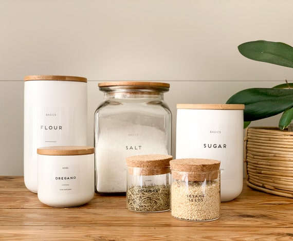 Bamboo Spice Jars W/ Custom Labels EMPTY 