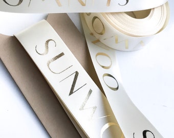 Printed Ribbon 10mm 15mm 25mm 48mm  Logo Printed Custom Gold, Copper, Rose Gold, Silver