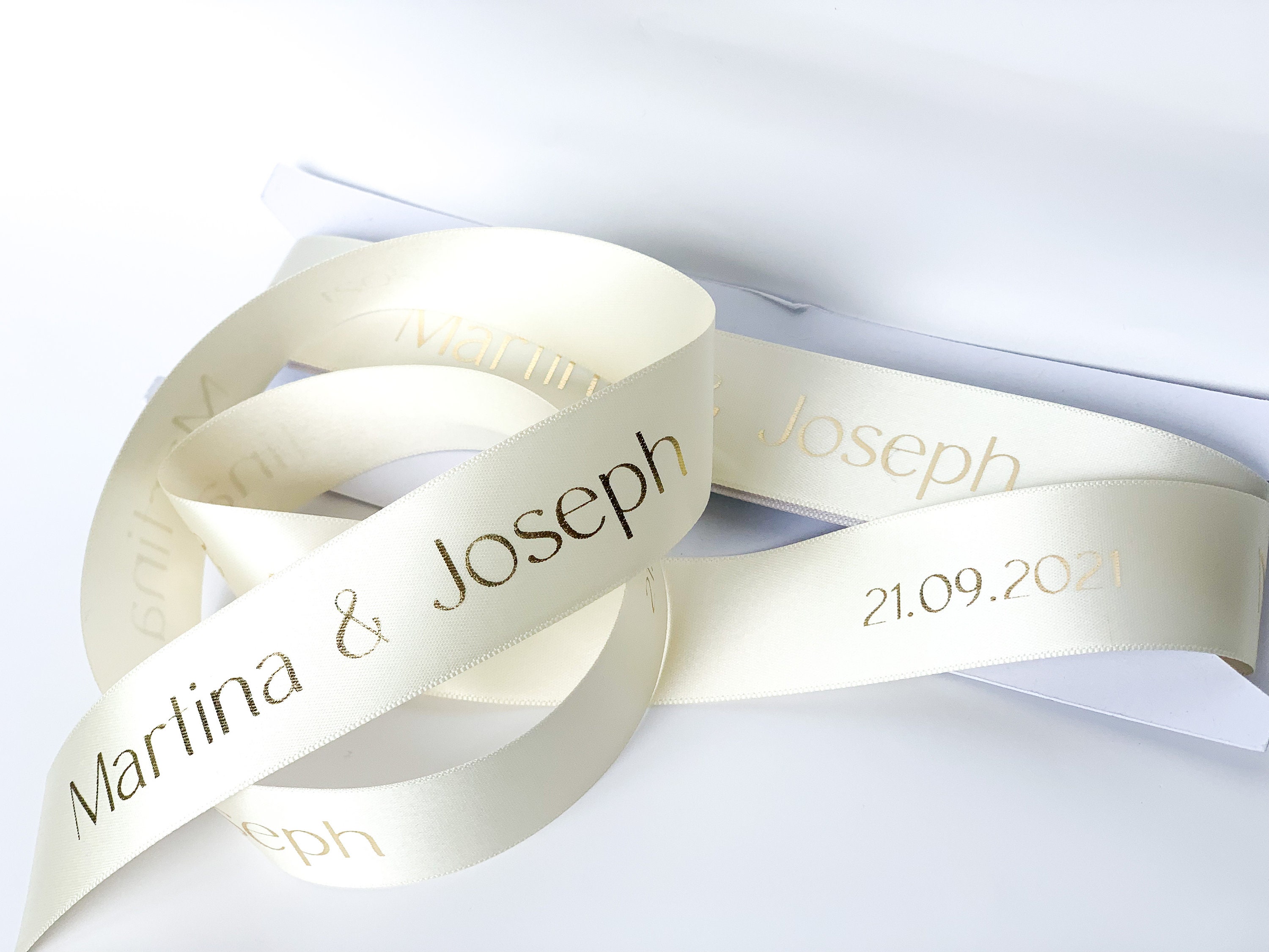 25mm Personalised Wedding Ribbon - The Ribbon Co