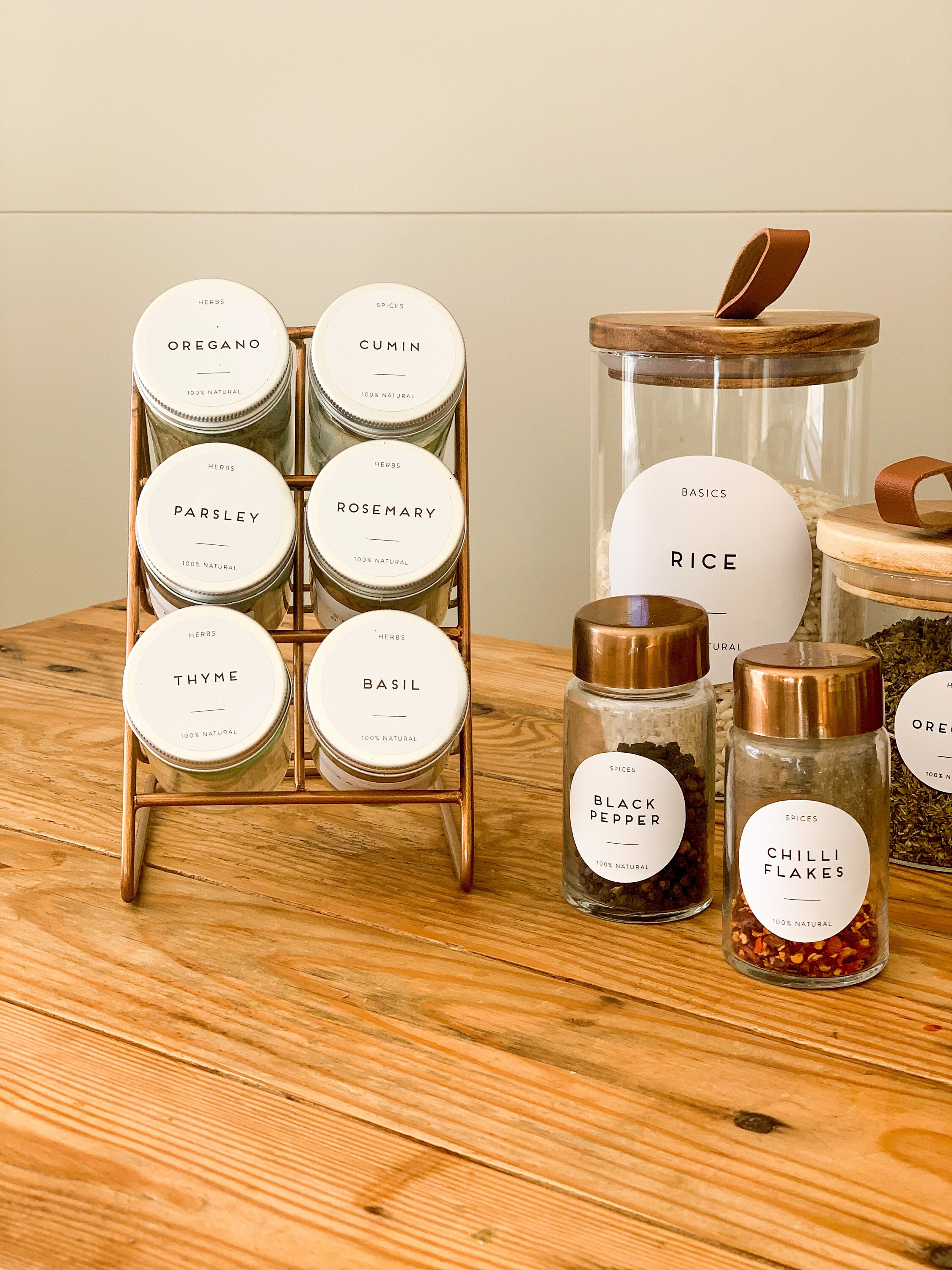 Round Pantry Labels Basic Gluten Free Herbs Spices Teas Etsy