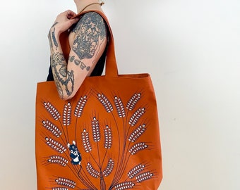 Organic Tote Bag: The Summer Wheat Handmade Bag