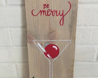 Be Merry Martini Glass