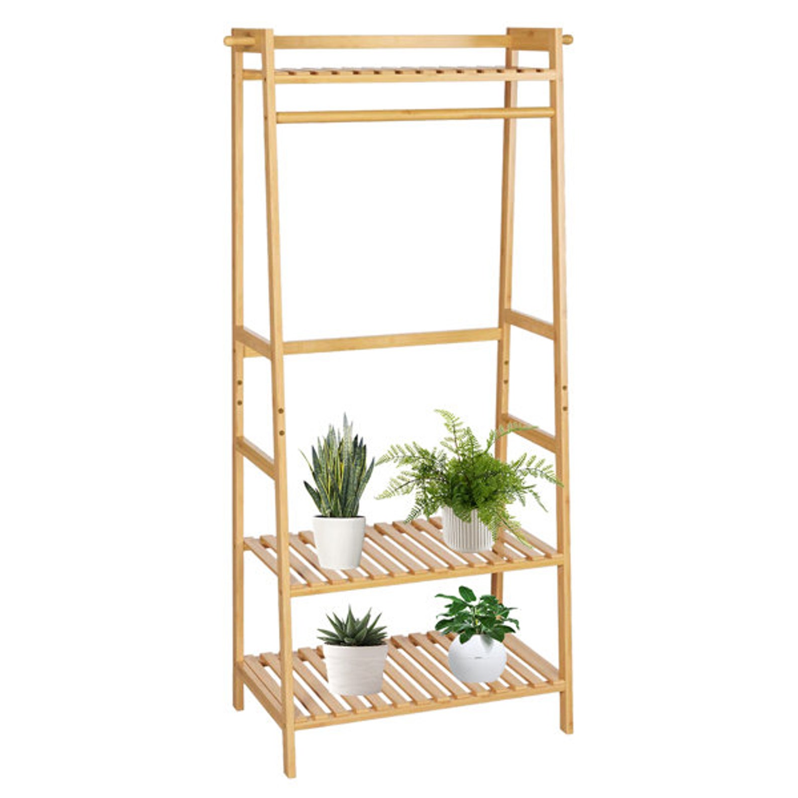 Modern Design Bamboo Clothes Hanger Bamboo Plant Organizer Etsy