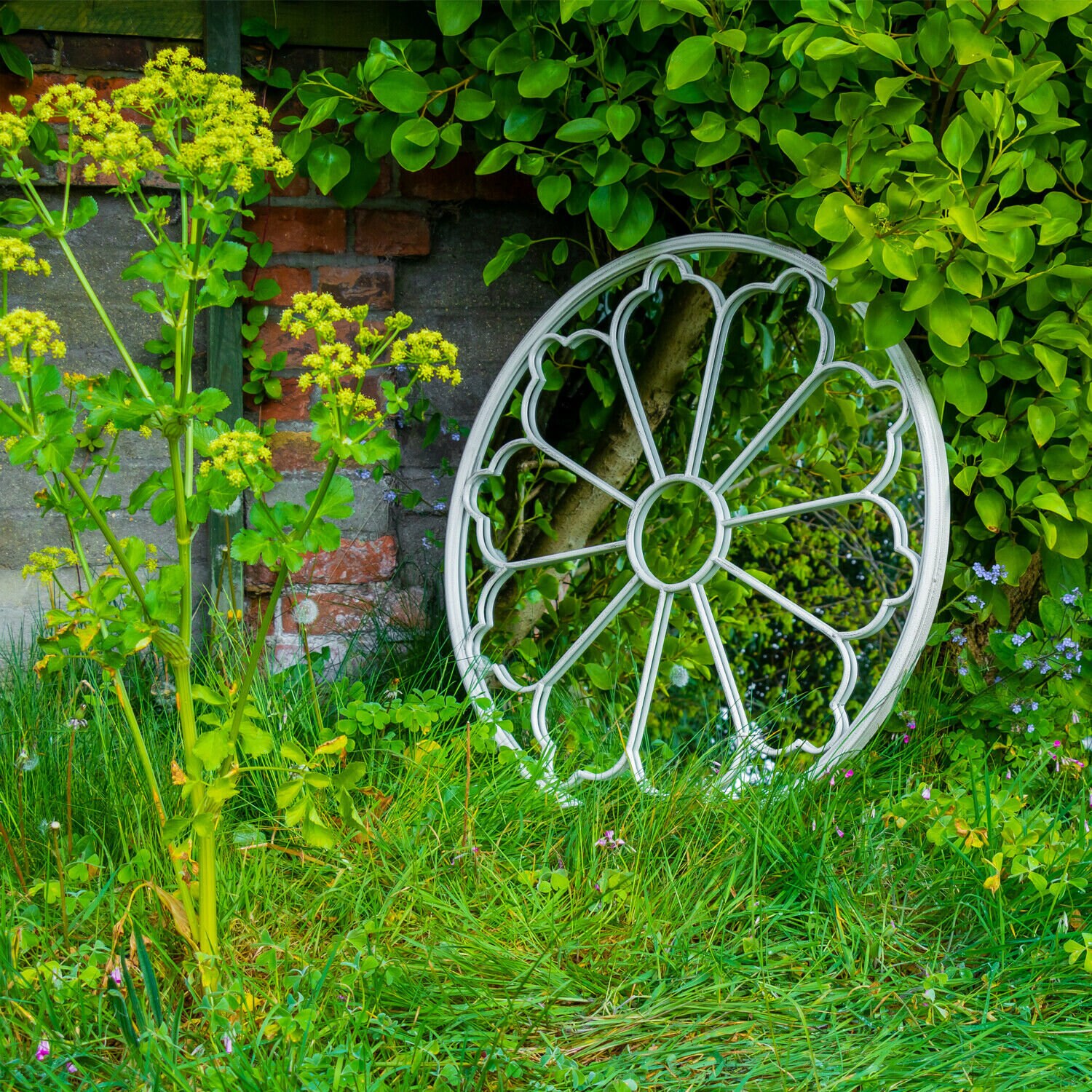 Large Decorative Round Outdoor Garden Mirror Diameter 80cm Etsy