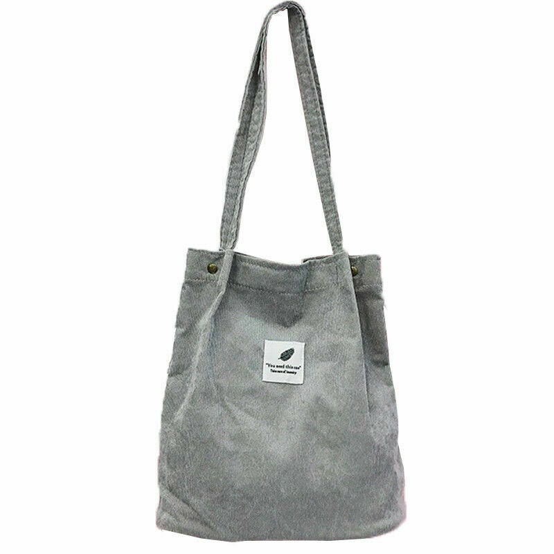 Corduroy Canvas Shoulder Bag Handbag Reusable Tote Bag | Etsy
