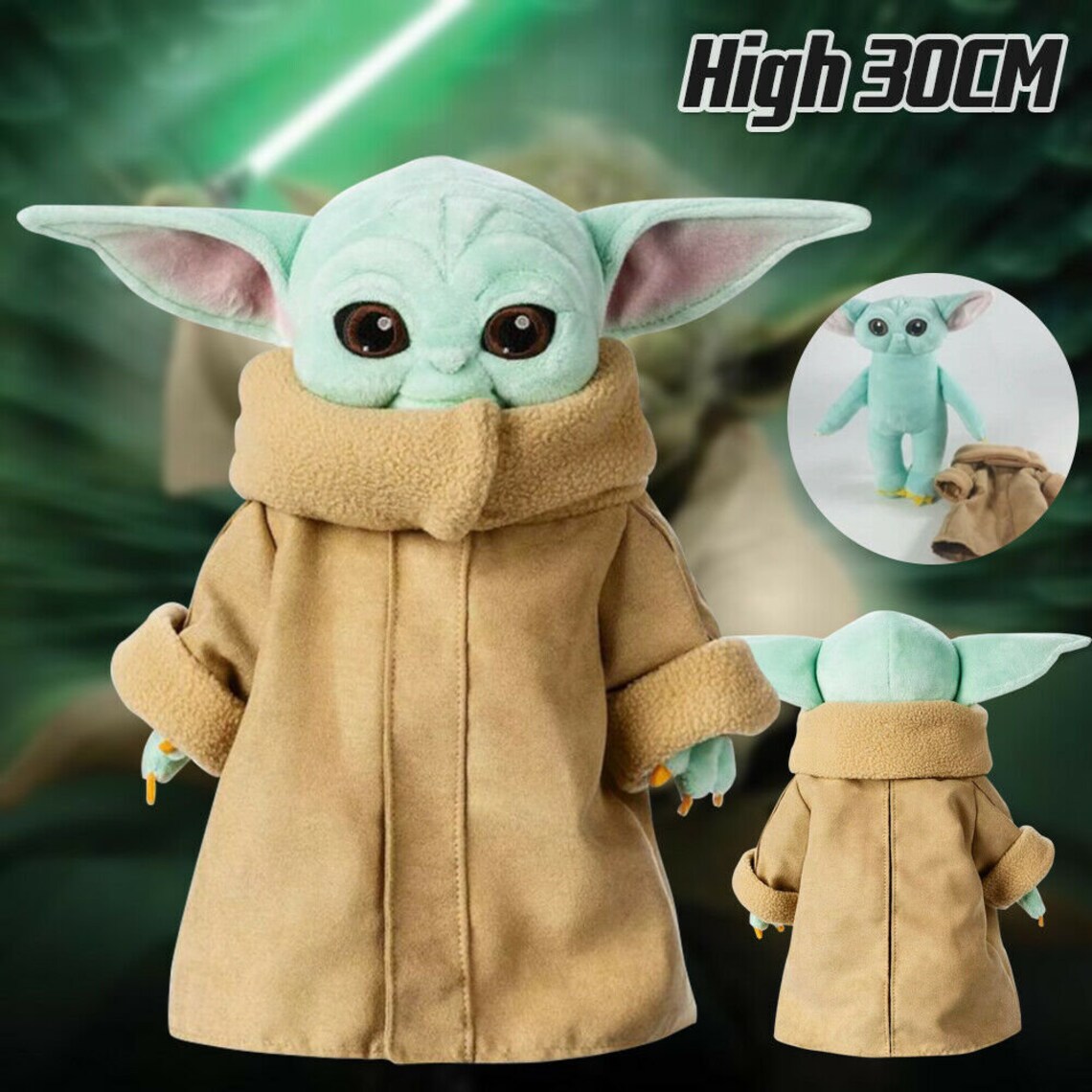 30CM Baby Yoda Plush Toy The Mandalorian Cute Stuffed Doll | Etsy