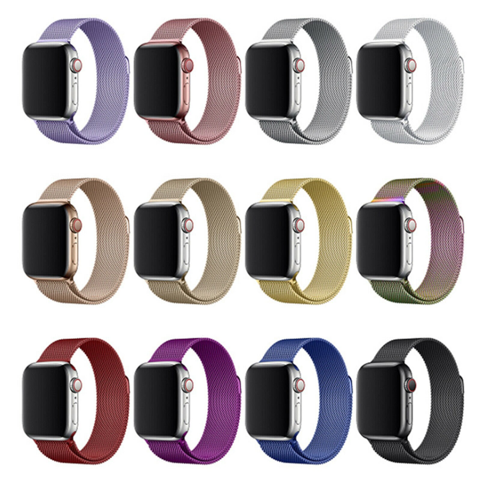 black milanese loop on silver apple watch