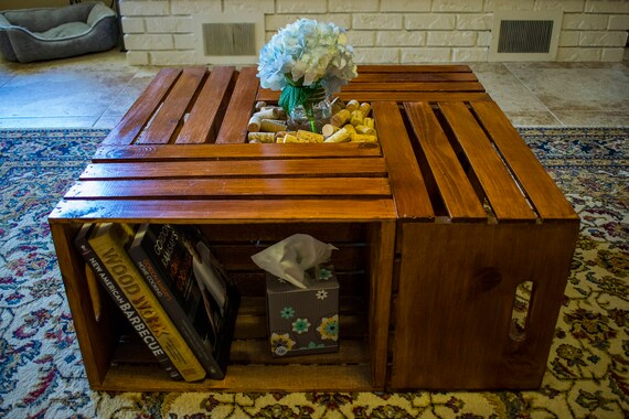 Wine Crate Coffee Table Farmhouse Cabin Lodge Themed Etsy