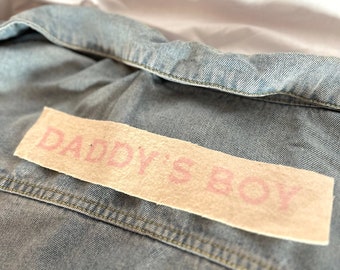 Daddy’s Boy Patch - Yes Daddy Patch - Fabric - Printed - Handmade - Jacket Patch - Hand Painted - Kinky Queer Gay Trans LGBTQ+