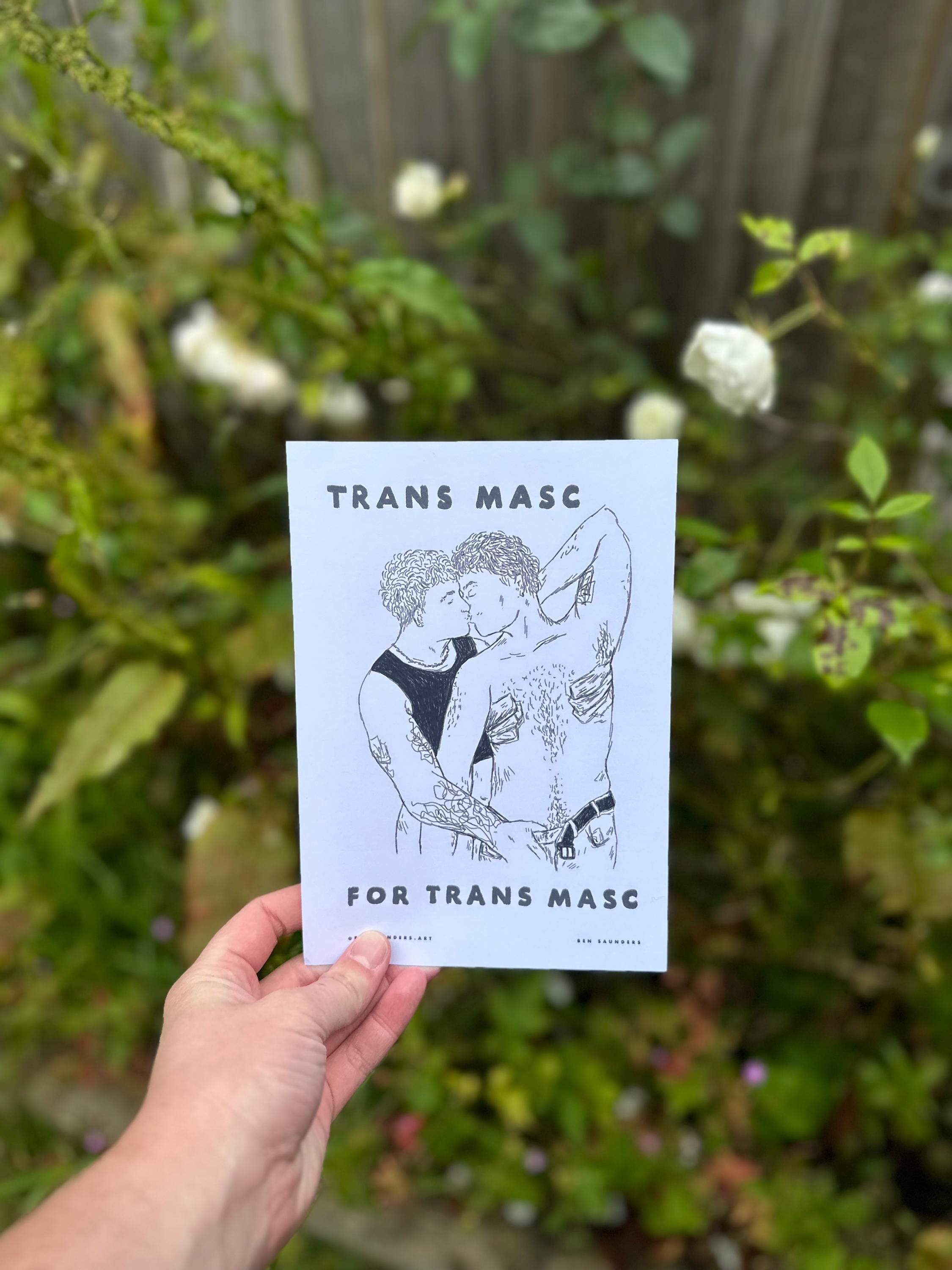 Trans Masc 4 Masc | T4T | Couple Trans Gay Bear Queer Art Print | Cute ...