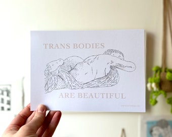 Ancient Trans Statues - Roman Ancient Greek - Venus Aphrodite - Tarot Card Queer T4T - LGBT Illustration Print - Pride Art Gift - Handmade