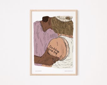 Daddys Boy - Trans Gay Butch Queer Kunstwerk - Linie Illustration Druck - LGBTQ Queer - Transgender T4T Zeichnung - Tattoo NSFW